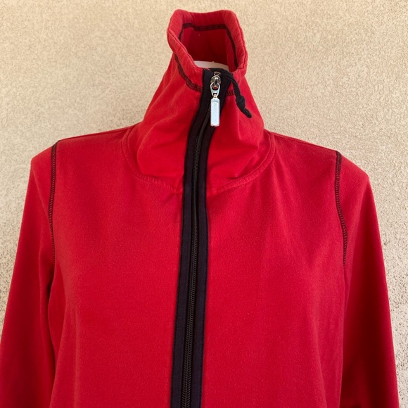 Kim Rogers Red Comfy Zip Up Athletic Sweater - Picture 4 of 4